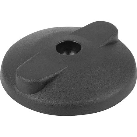 KIPP Plate Anti-Slip Plate, Form:D, D=80, Thermoplastic Black K0415.4080